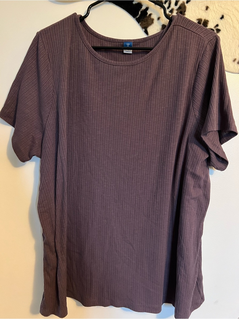 Women’s Ribbed Short-Sleeve Shirt in Mauve